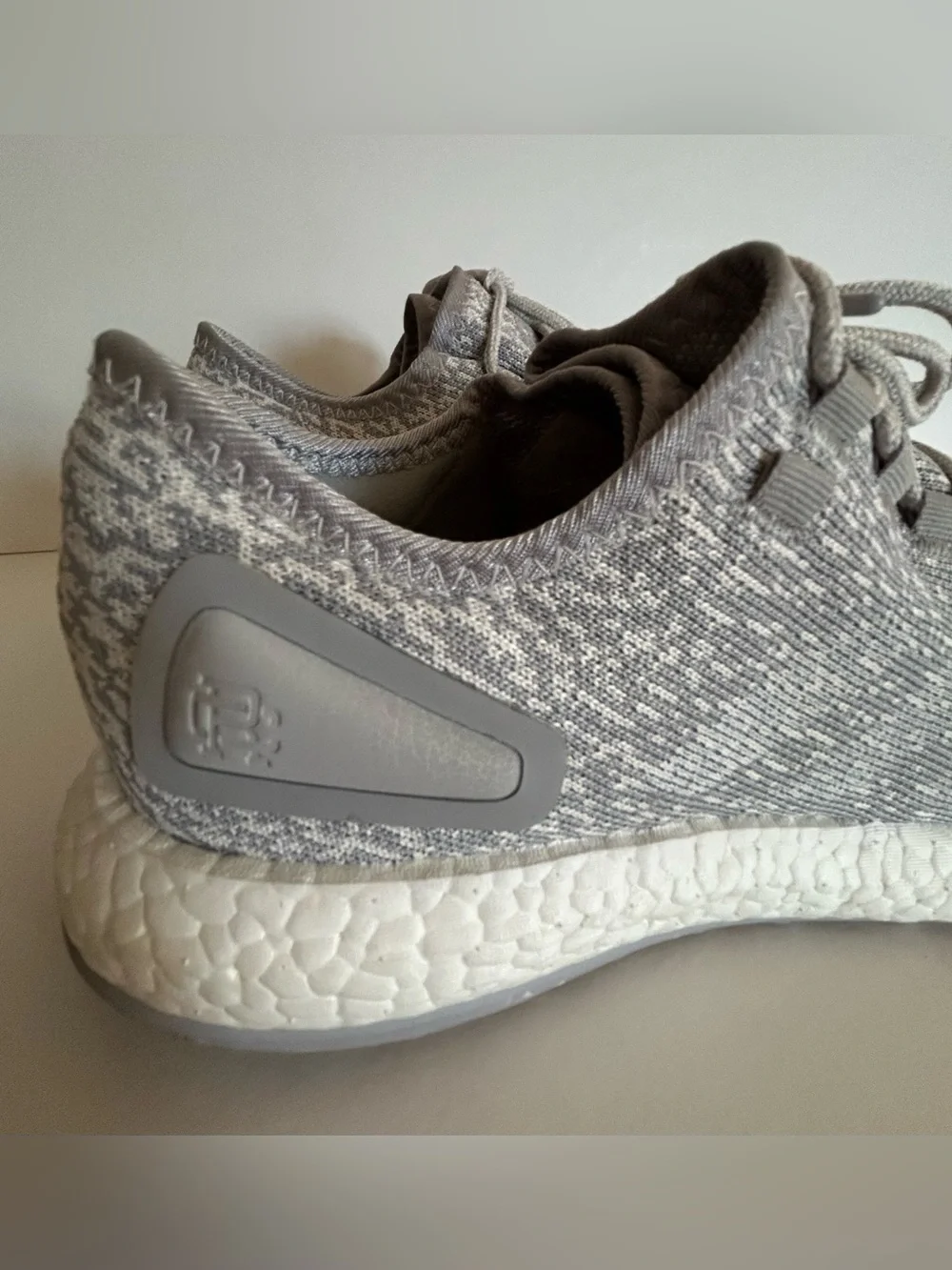 adidas White and Grey Pureboost Reigning Champ Running Shoes